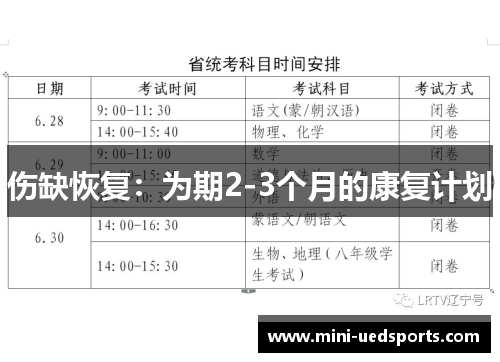 伤缺恢复：为期2-3个月的康复计划